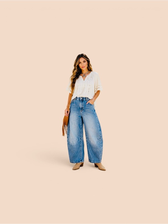 Pilcro Denim - Pilcro Wide Leg Women's Jeans in Light Blue